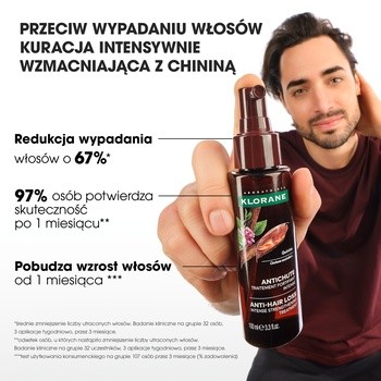 Klorane, kuracja przeciw wypadaniu włosów z chininą i kofeiną, 100 ml