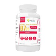 Wish Witamina B7 (H) Biotyna 2500mg + L-leucyna +Prebiotyk, kapsułki, 120szt.