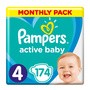 Pampers Active Baby 4, (9-14 kg), 174 szt.