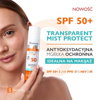 Pharmaceris S Transparent Mist Protect, antyoksydacyjna mgiełka ochronna do twarzy SPF 50+, 75 ml