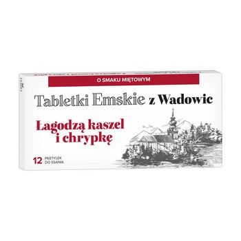 Tabletki Emskie z Wadowic, tabletki do ssania, smak miętowy, 12 szt.