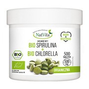 NatVita, Bio Spirulina + Bio Chlorella, tabletki, 500 szt.        