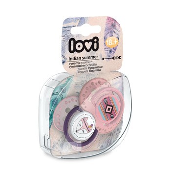 Canpol Lovi, smoczek uspokajający silikonowy, dynamiczny, Indian Summer Girl, 18 m+, 2 szt.