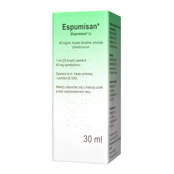Espumisan, (40 mg/ml), krople doustne, 30 ml (import równoległy, Delfarma)
