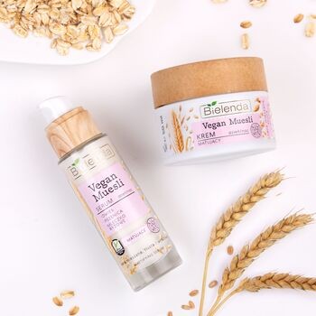 Bielenda, Vegan Muesli, Pszenica + Owies + Mleczko Ryżowe, krem matujący, 50 ml
