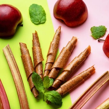 Naturalnie Zdrowi Rollsy rabarbarowe z nutą mięty, 50 g
