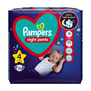 Pampers Night Pants 4 (9-15 kg), pieluchomajtki jednorazowe na noc, 25 szt.