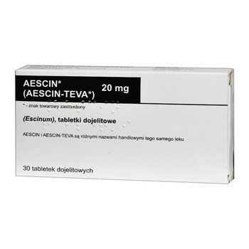 Aescin, 20 mg, tabletki dojelitowe, 30 szt. (import równoległy, Delfarma)