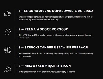 LELO Billy 2 Black, wibrator analny, 1 szt.