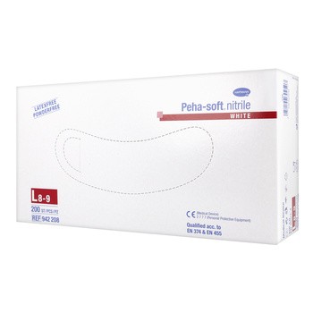 Rękawice Peha-Soft Nitrile White, bezpudrowe, rozmiar L, 200 szt.