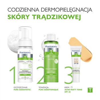 Pharmaceris T Acne Matt Tone, krem BB przeciwtrądzikowy, 01 light, 30 ml