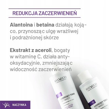 Sylveco Dermo Naczynka, łagodzący tonik do twarzy, 200 ml