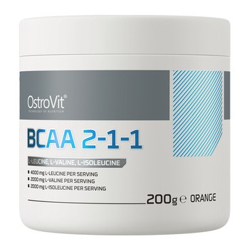 OstroVit BCAA 2-1-1, smak pomarańczowy, proszek, 200 g