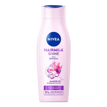 Nivea Hairmilk Shine, szampon dla naturalnego połysku, 400 ml
