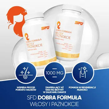 SFD Dobra Formuła Włosy i paznokcie, tabletki, 180 szt.
