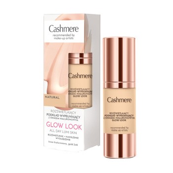 Cashmere Glow Look, rozświetlający podkład wypełniający z kwasem hialuronowym, Natural, 30 ml