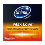 Unimil Max Love, prezerwatywy nawilżane opóźniające wytrysk, 3 szt.