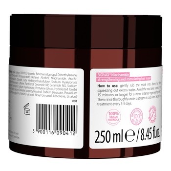 Biovax Niacynamid, wzmacniająca maska stymulująca, 250 ml