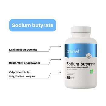 OstroVit Sodium Butyrate Maślan sodu mikrokapsułkowany, kapsułki, 90 szt.