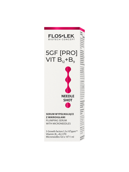 Flos-Lek Biotech Concept Needle Shot, serum wypełniające z mikroigłami do twarzy, 5GF [PRO] VIT B12+B9, 30 ml