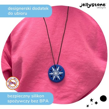 Jellystone Designs, gryzak terapeutyczny Granatowy Płatek Śniegu, 1 szt.