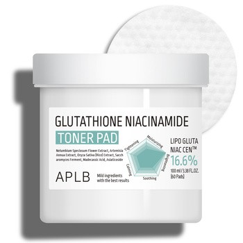 APLB Glutathione Niacinamide Toner Pad, płatki tonizujące do twarzy z glutationem i niacynamidem, 60 szt.