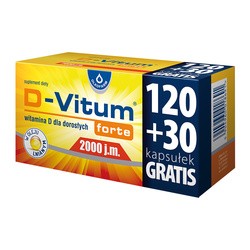 D-Vitum Forte 2000 j.m., kapsułki, 150 szt. (120 szt. + 30 szt. GRATIS)