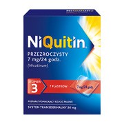 alt Niquitin przezroczysty, 7 mg/24 h, system transdermalny 36 mg, stopień 3, plastry, 7 szt.