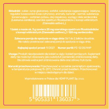 Cannova Żelki Konopne z Serdecznikiem, żelki, 3 szt.