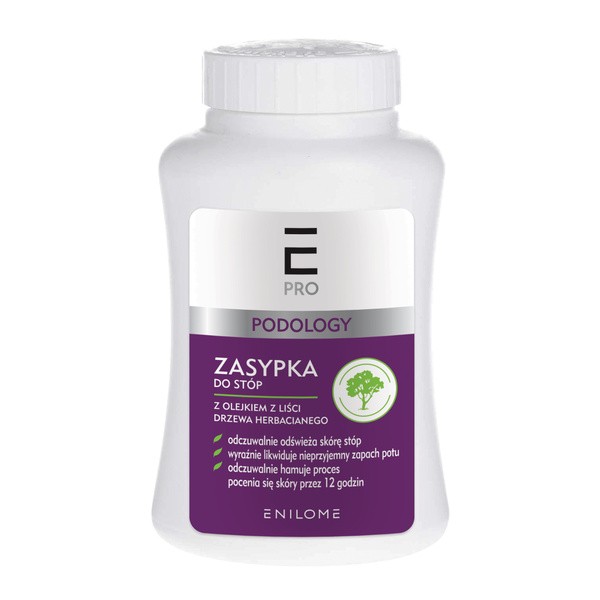Enilome Enilome Pro Podology, zasypka do stóp z olejkiem z liści drzewa herbacianego, 100 g — Składniki i ocena