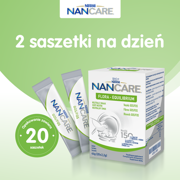 NanCare Flora Equilibrium, proszek, dla niemowląt i małych dzieci, 20 x 2,2 g