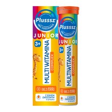 Plusssz Junior Multiwitamina Complex, tabletki musujące, smak tropikalny, 20 szt.