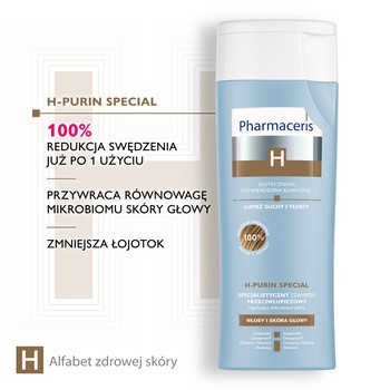 Pharmaceris H Purin, szampon przeciwłupieżowy, łupież suchy i tłusty, 250 ml