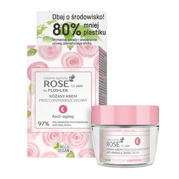 Flos-Lek, Rose for skin, różany krem przeciwzmarszczkowy, na noc, 50 ml