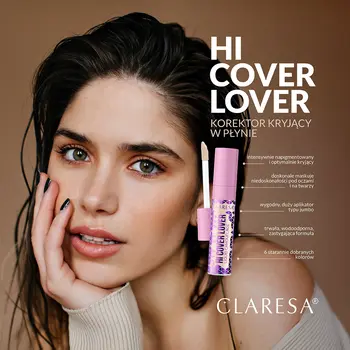 Claresa Hi Cover Lover, korektor kryjący w płynie, 22 Fair, 8 g