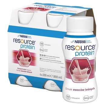 Resource Protein, płyn o smaku owoców leśnych, 4 x 200 ml