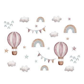 Sipo, Naklejki na ścianę dla dzieci, Balony i tęcza, 1 szt.