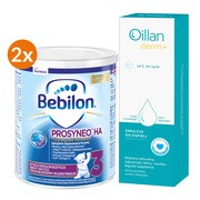 Zestaw, Bebilon Prosyneo HA 3, mleko modyfikowane po 1. roku, 2 x 400 g + Oillan Derm+, emulsja do kąpieli, 200 ml https://azcdn.doz.pl/image/d/product/1ea528a2-scale-180x180.png