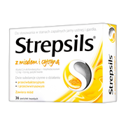 Strepsils z miodem i cytryną, pastylki twarde, 36 szt.