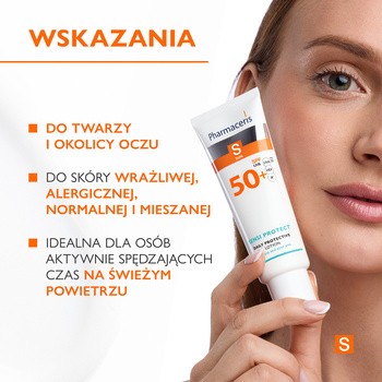 Pharmaceris S Sensi Protect, codzienna emulsja ochronna z kwasem hialuronowym do twarzy i okolic oczu SPF 50+, 50 ml
