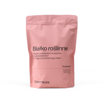 SuperPauza Białko roślinne Super redukcja, proszek, smak truskawkowy, 750 g