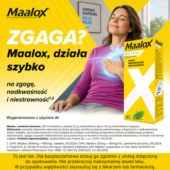 Maalox, (35 mg+40mg)/ml, zawiesina doustna, 250 ml