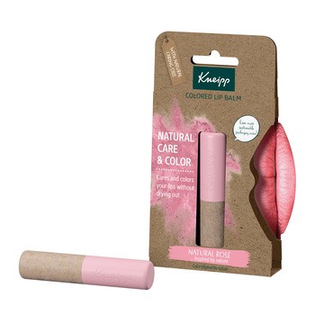 Kneipp, koloryzujący balsam do ust, Natural Rose, 3,5 g, 1 szt.