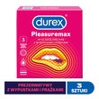 Durex Pleasuremax, prezerwatywy ze środkiem nawilżającym, 3 szt.