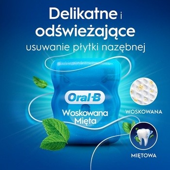 Oral-B Satin, nici dentystyczne woskowane, miętowe, 50 m