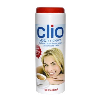 Clio tabletki, słodzik z dozownikiem, 1200 szt.