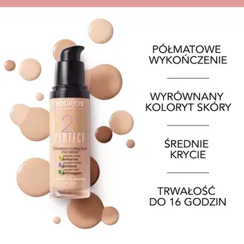 Bourjois 1, 2, 3 Perfect, podkład do twarzy o średnim kryciu, 52 Vanilla, 30 ml