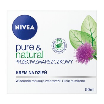 Nivea Pure & Natural, krem przeciwzmarszczkowy na dzień, 50 ml