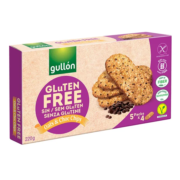 Ciasteczka bezglutenowe z kawałkami czekolady 220g [Gullon] - Gullon