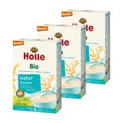 Zestaw 3x Holle, kaszka owsiana, pełnoziarnista, BIO Demeter